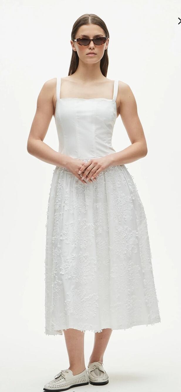 NWT J. Crew Collection Drop-Waist Dress Embroidered Skirt Bridal Resort hite 18